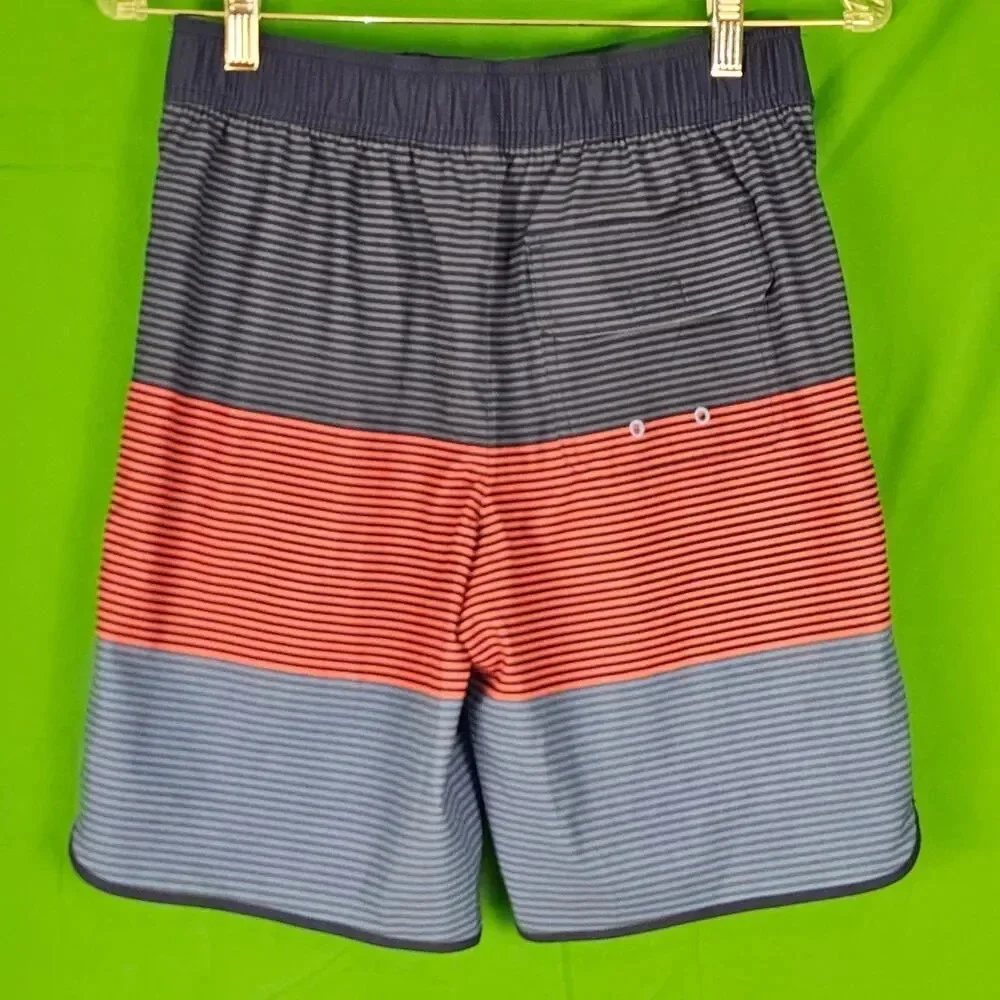 Vineyard Vines Boys Red Blue Striped Swim Trunks Board Shorts Large 16‎